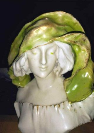 Vintage Austrian Amphora Porcelain Figurine,  Bust of a girl.  Early XX C. 5