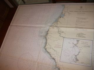 Vintage Nautical Maritime Chart (point Arena To Trinidad Head California).
