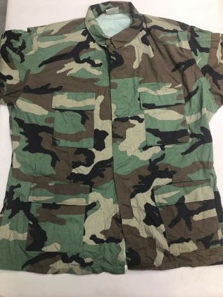 Army Surplus Us Military Woodland Camo Shirt Bdu Xlarge Long Xl 8415 - 01 - 084 - 1652