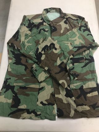 ARMY Surplus US Military Woodland Camo Shirt BDU XLarge Long XL 8415 - 01 - 084 - 1652 2