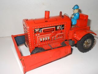 Bulldrozer Tinplate Battery Operated Tin Toy Japanese Vintage