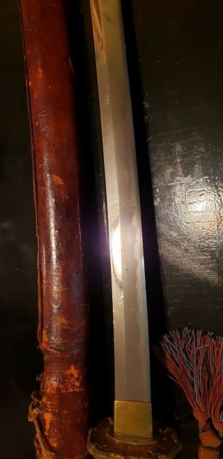 WwII Japanese Army officer ' s samurai sword antique shin gunto collectible 5