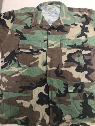 Army Surplus Us Military Woodland Camo Shirt Bdu Xlarge Regular 8415 - 01 - 084 - 1651