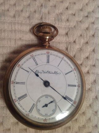 Vintage Pocket Watch G.  M.  Wheeler Gm Elgin Pocket Watch 17 Jewel