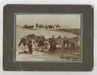 Indian Wars Inscribed 1891 Photo Wounded Knee Battlefield Gathering Dead Indians