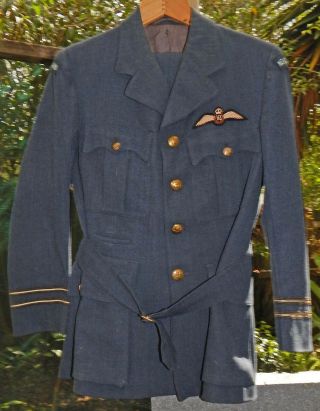 Ww2 Rnzaf Pilot Wings Flying Officer Rank Ww2 Service Dress Uniform & Trousers