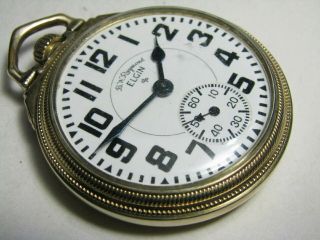 Elgin Bw Raymond Railroad Pocket Watch Model 20 Grade 571 9 Adjustments