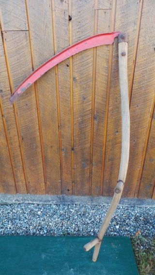 Antique Antique Scythe Hay Grain Sickle Farm Tool Blade 28 Long American Clipper