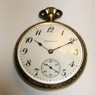 1921 Hamilton 17 Jewel 16s Open Face Pocket Watch