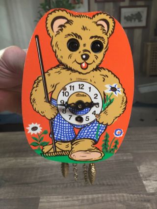 Vintage Linden Bear “moving Eyes” Clock Germany