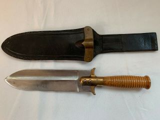 1880 Hunting Knife Brass Guard / Belt Loop Scabbard
