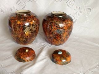 Vintage Art Deco Lustre Ginger Jars & Covers 2