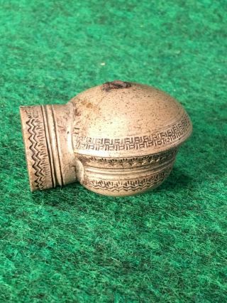 Jar Style Clay Damper Bowl Signed Incense Burner Opium War Era Very C1