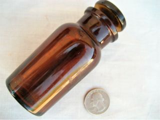 Small Old Brown Glass Medicine? Bottle W/ground Stopper " T.  C.  W.  Co.  21 U.  S.  A.  "