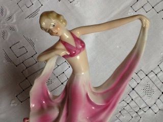 Art Deco Porcelain Dancing Lady Figurine 16cm 2