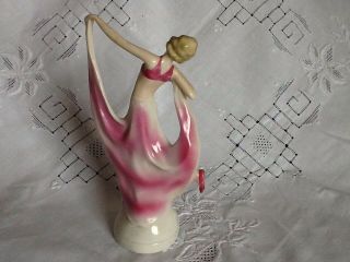 Art Deco Porcelain Dancing Lady Figurine 16cm 4