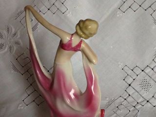 Art Deco Porcelain Dancing Lady Figurine 16cm 5