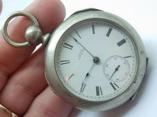 Antique Key Wind Key Set Waltham Wm Ellery 18s 11j Private Label Pocket Watch