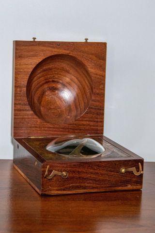 Sundial Compass Equation Of Time Wooden Box,  Ancient Mariners.  Made In India