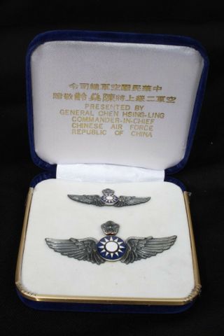 Republic Of China Pilot Wings Presented By Commander Of Chinese Air Force