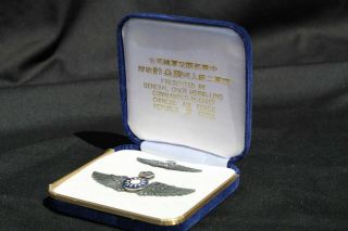 REPUBLIC OF CHINA PILOT WINGS PRESENTED BY COMMANDER OF CHINESE AIR FORCE 4