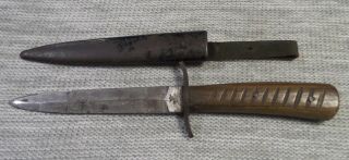 Ww1 Ww2 German Trench Fighting Knife Hugo Koller With Scabbard Solingen