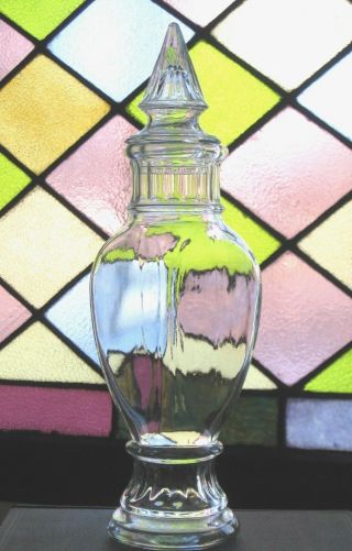 Vintage Dakota Tiffin Clear Glass Drugstore Apothecary Candy Jar 13 " W/stopper