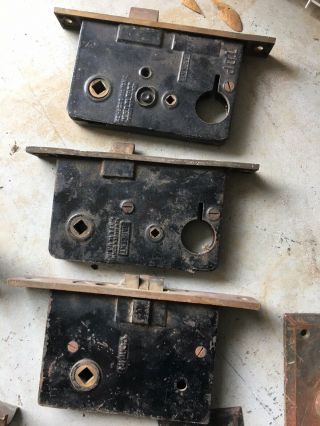 Vintage Antique Old Door Hardware Locks Architectural,  1 Corbin,  2 Sargent,  1 U 3