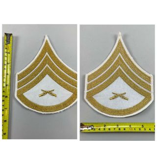 Usmc Enlisted Staff Sergeant White Evening Tunic Dress Chevrons Stripes E - 6