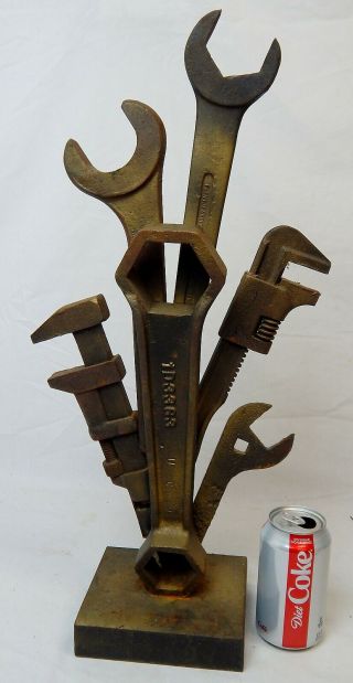 Metal Weld MONKEY WRENCHES Sculpture Steampunk Abstract Metallurgy Brutalist 2