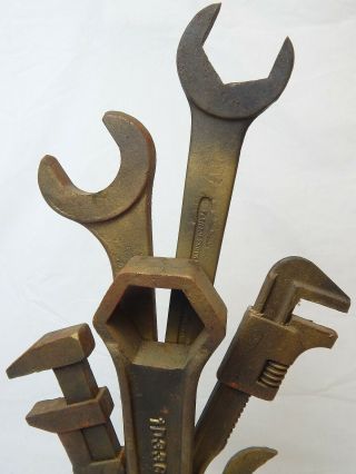 Metal Weld MONKEY WRENCHES Sculpture Steampunk Abstract Metallurgy Brutalist 3