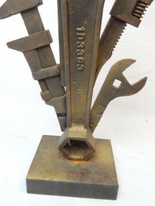 Metal Weld MONKEY WRENCHES Sculpture Steampunk Abstract Metallurgy Brutalist 4