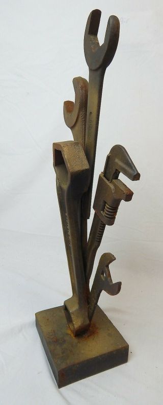 Metal Weld MONKEY WRENCHES Sculpture Steampunk Abstract Metallurgy Brutalist 5