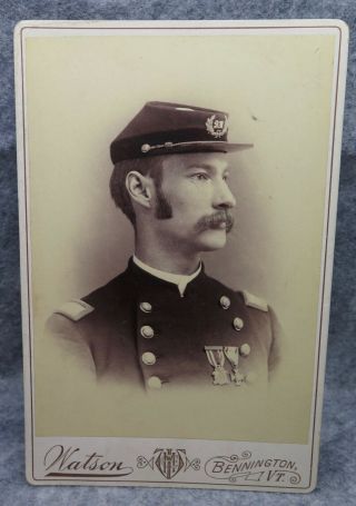 Indian Wars Era Cabinet Card Decorated 2nd Lieutenant Watson Bennington Vt