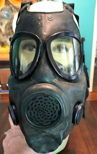 Vintage Us Military Army M17 Chemical Biological Gas Mask Black Cool