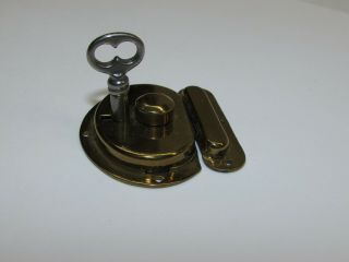 Vintage Small Brass Chest Lock W/key Jewelry Trinket Box 1 - 3/4 " W X 1 - 1/2 " T