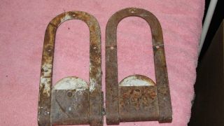 Vintage 2 - Iron Barn Door Rollers & Brackets 11 " X 5 " X 1 1/2 "
