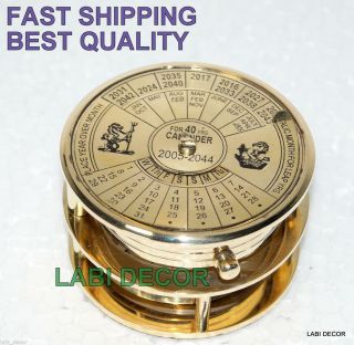 Vntique Brass Compass Marine Ship Antique 3 In Desktop Calender Magnify Glass Ld