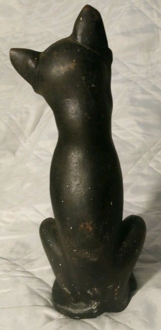 Antique Cast Iron Doorstop: Hubley Black Cat 462,  A,  Paint,  c.  1930,  NR 2