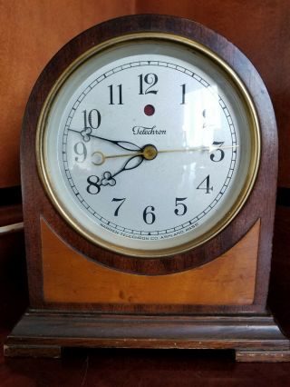 Antique Mantle Clock,  Telechron Model M1,  Wood Case,  Great,  Electric