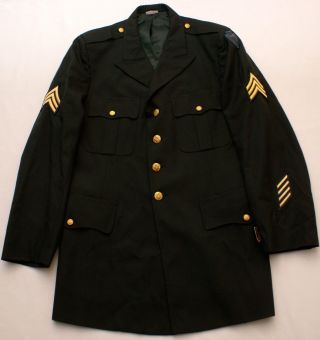 Us Army Green Class A Uniform Jacket Coat,  Dpsc,  Size 44 X - Long