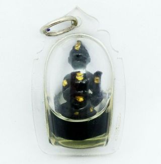 Black Kuman Thong Sight Baby Ghost In Occult Oil Amulet Lucky Charm Rare Pendant