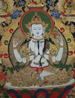 Tibetan Nepal Silk Embroidered Bodhisattva thangka Tara Tibet 2