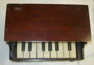 Antique Schoenhut Miniature Childs Wooden Toy Piano 9 Keys 2