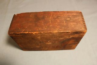 Vintage Antique Primitive Divided Wood Tray Dove Tail Caddy Tool Box Shelf 5