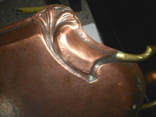 Old Copper & Brass Tray Art Noveau? Arts & Crafts? Ginko Pattern 6