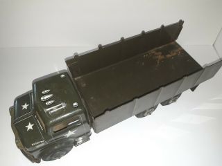 VINTAGE 1950 ' S Marx Lumar U.  S.  Army Transport Truck Pressed Steel 4