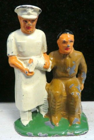 Vintage Barclay Lead Toy Rare Surgeon & Soldier B - 146