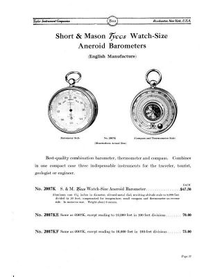 Short & Mason Tycos Combo Barometer,  Compass & Thermometer,  Case 9