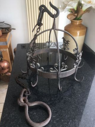 Game Bird Poultry Meat Hook Hanger Wrought Iron Antique Vintage Smoker Butcher